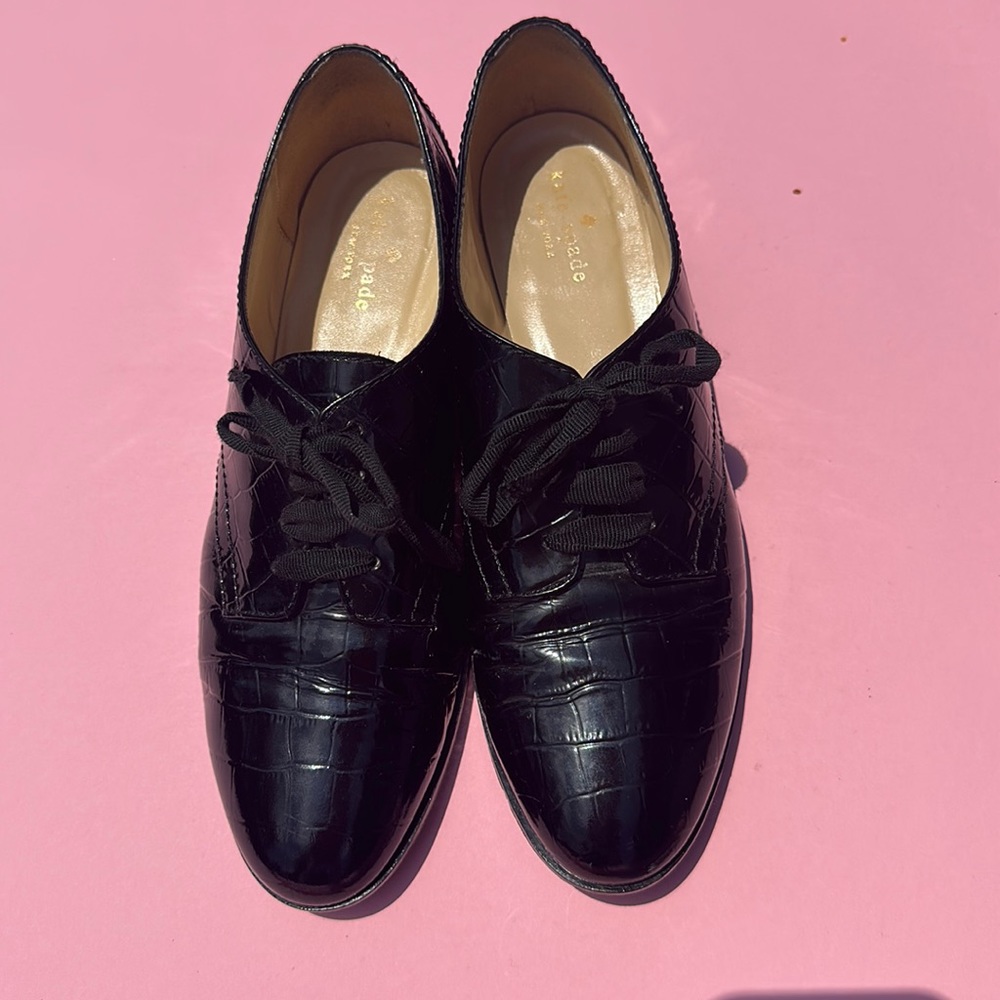 Kate Spade Black Patent Leather Shoes.
